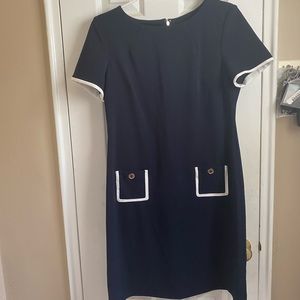 Functional womens navy dress.